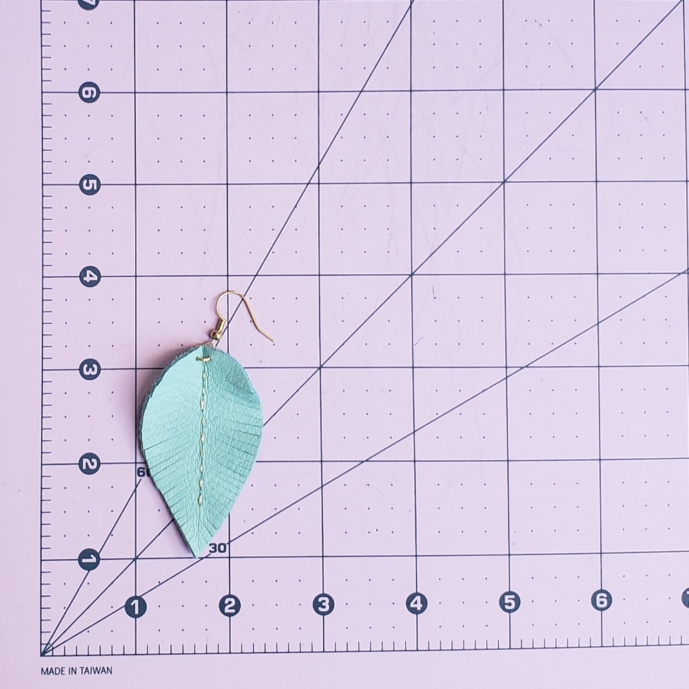 2 Inch | Leather Feather Fringe Earrings - Picture 3 of 4